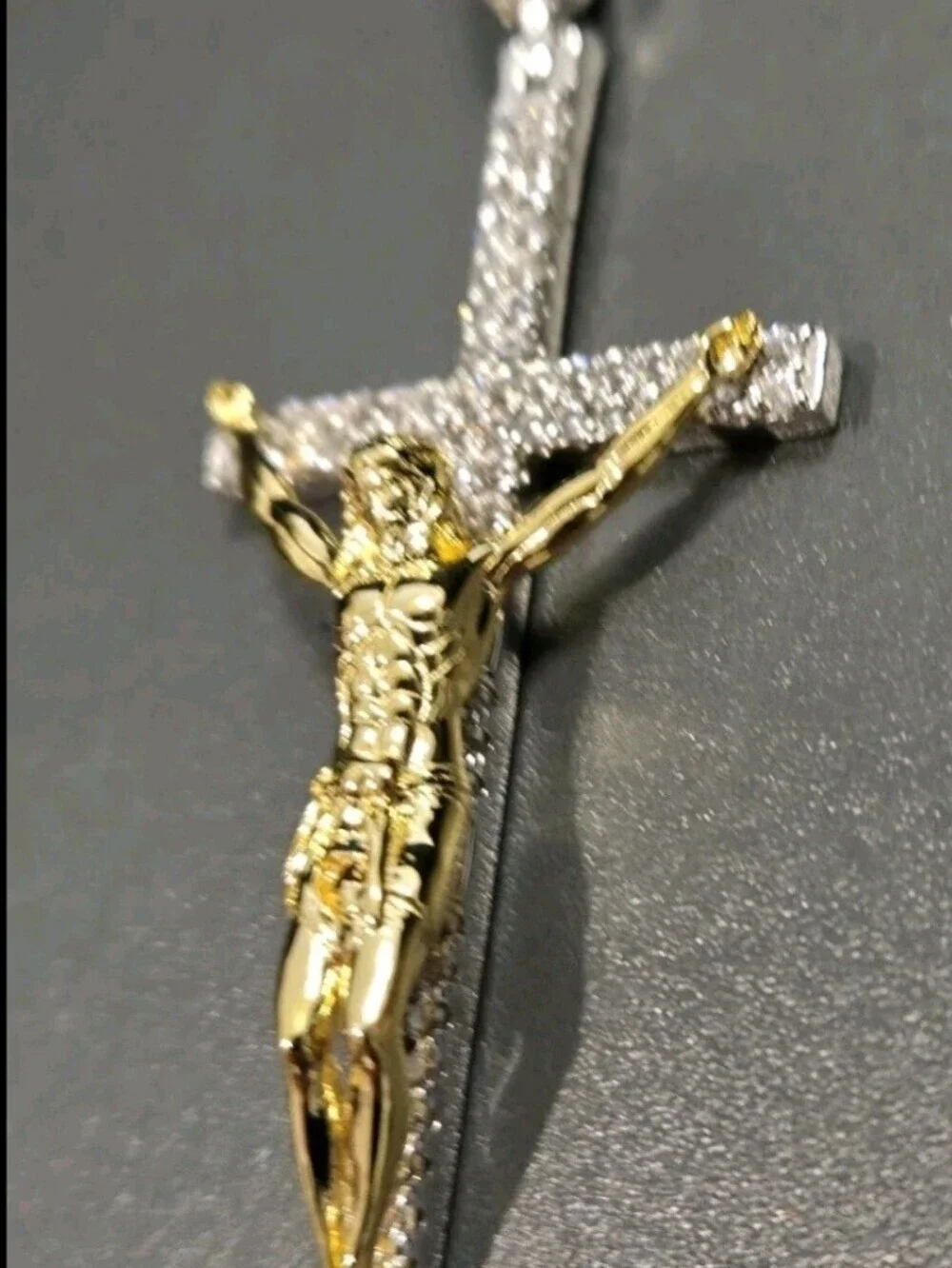 Iced Out 3D Jesus On Cross Moissanite Pendant - 14k Gold Vermeil/ 925 Silver NEW